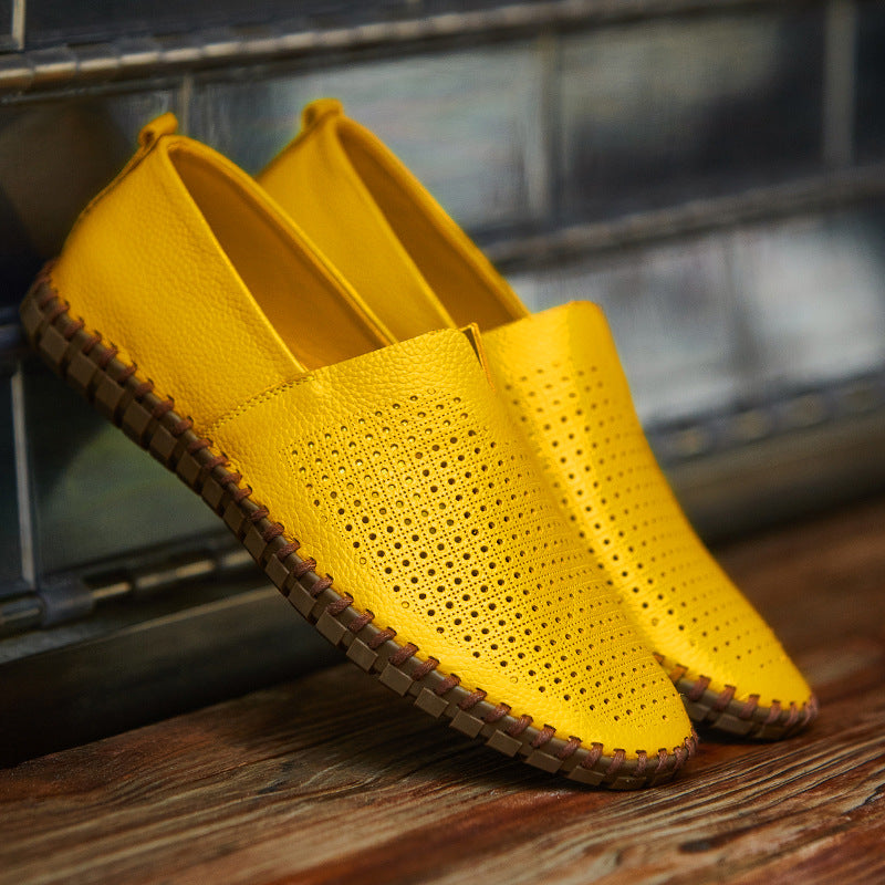 Men's Leather Slip-On Breathable Driving Loafers