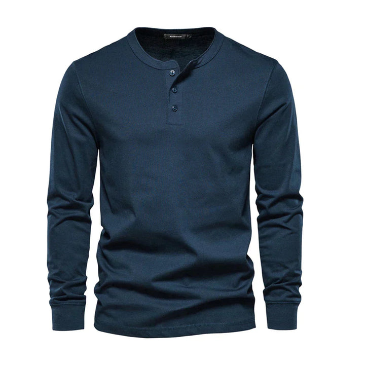 Men’s Long Sleeve Henley Shirt – Soft Everyday Essential With Buttoned Collar