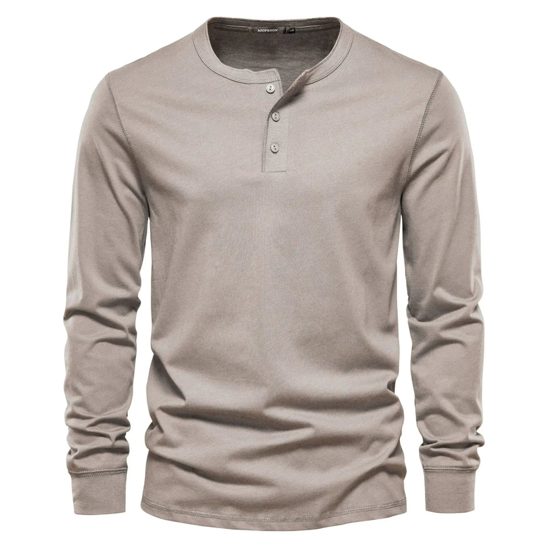 Men’s Long Sleeve Henley Shirt – Soft Everyday Essential With Buttoned Collar