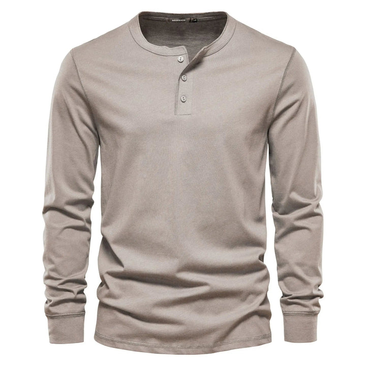 Men’s Long Sleeve Henley Shirt – Soft Everyday Essential With Buttoned Collar