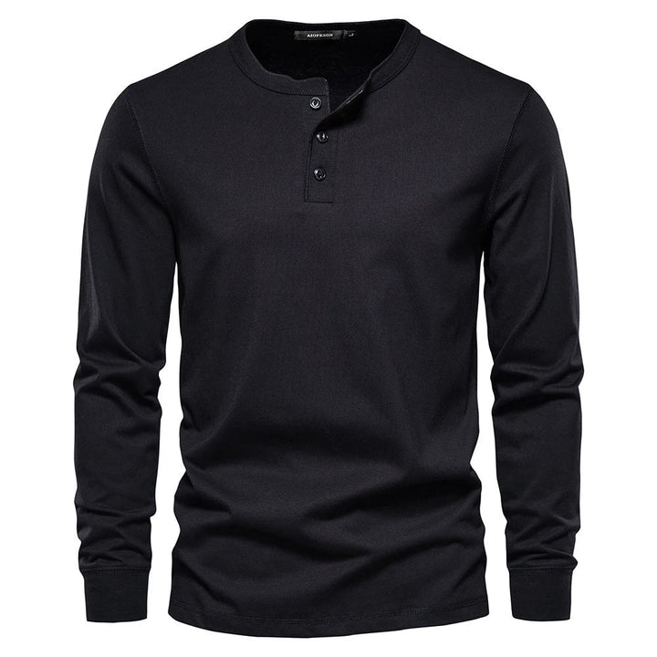 Men’s Long Sleeve Henley Shirt – Soft Everyday Essential With Buttoned Collar
