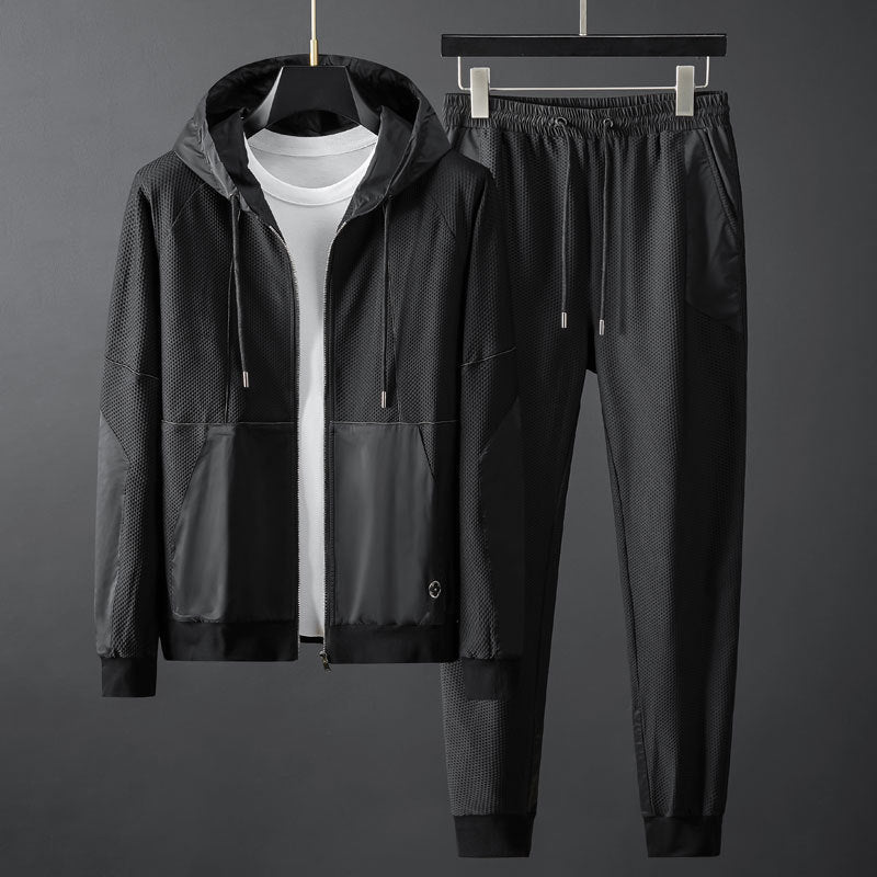 Men's Cheston Mesh Tracksuit Set – Moisture-Wicking Athletic Hoodie & Joggers