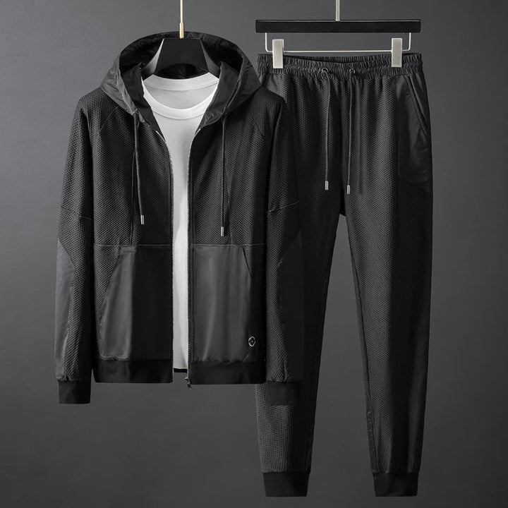 Men's Cheston Mesh Tracksuit Set – Moisture-Wicking Athletic Hoodie & Joggers