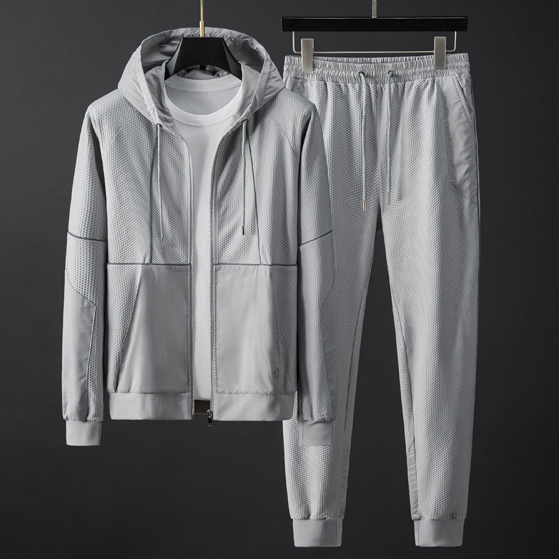 Men's Cheston Mesh Tracksuit Set – Moisture-Wicking Athletic Hoodie & Joggers