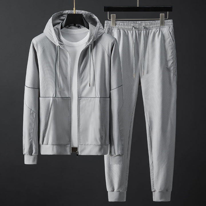 Men's Cheston Mesh Tracksuit Set – Moisture-Wicking Athletic Hoodie & Joggers