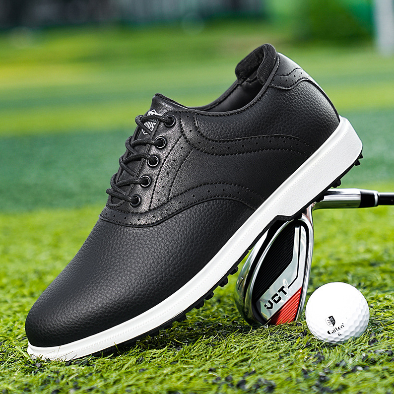 Men's Enrico Leather Spikeless Grip Sole Golf Shoes