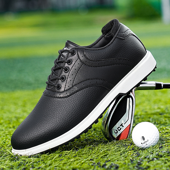 Men's Enrico Leather Spikeless Grip Sole Golf Shoes