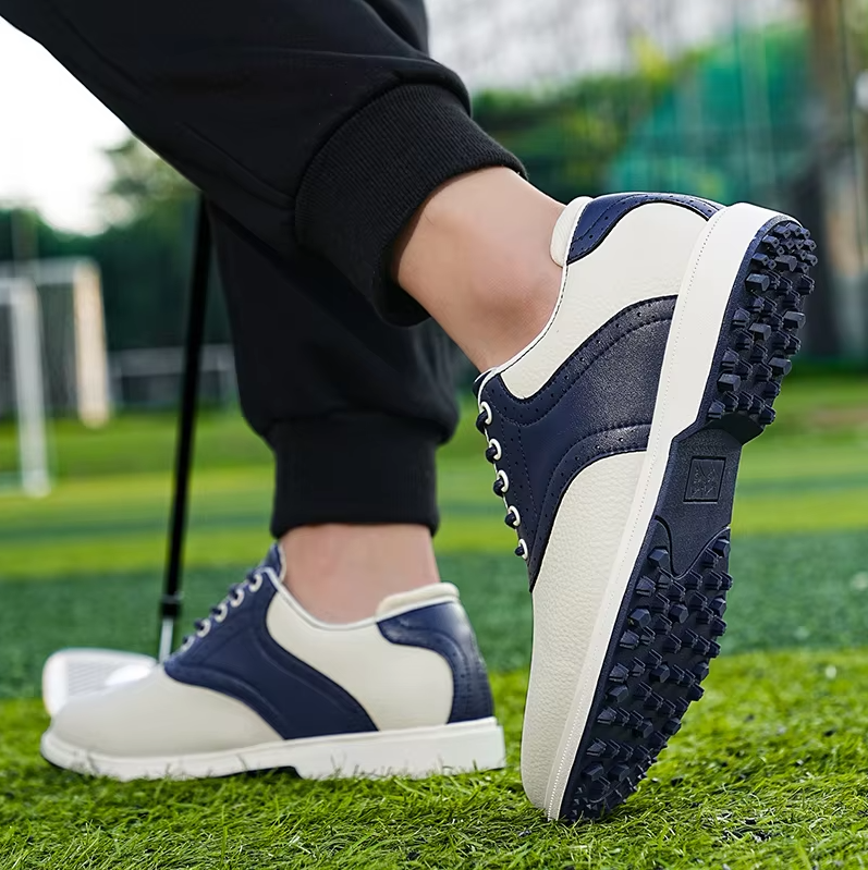 Men's Enrico Leather Spikeless Grip Sole Golf Shoes