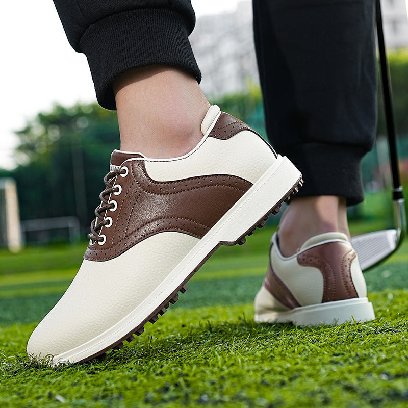 Men's Enrico Leather Spikeless Grip Sole Golf Shoes