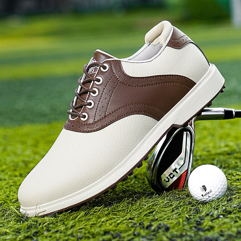 Men's Enrico Leather Spikeless Grip Sole Golf Shoes