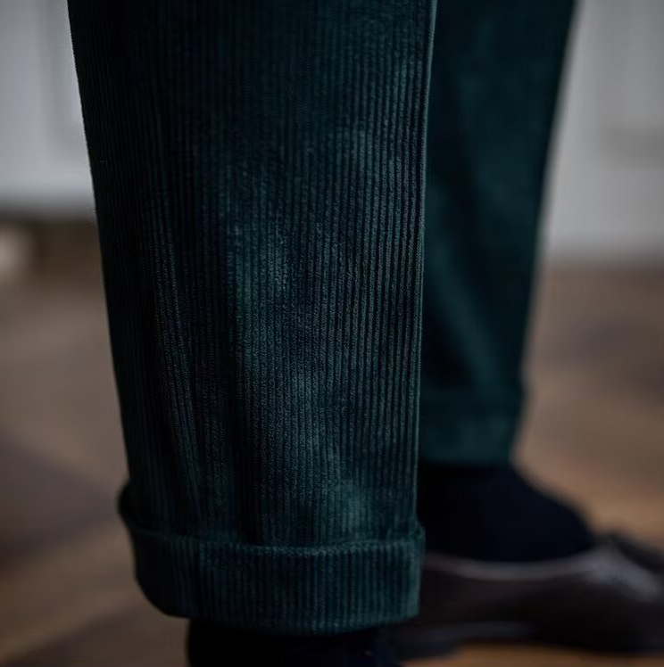 Men's Kingsley Corduroy Pleated High-Waisted Gurkha Pants