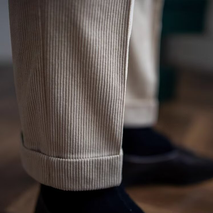 Men's Kingsley Corduroy Pleated High-Waisted Gurkha Pants