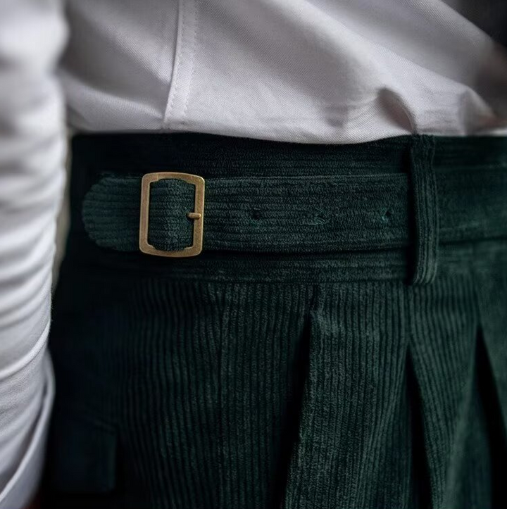 Men's Kingsley Corduroy Pleated High-Waisted Gurkha Pants