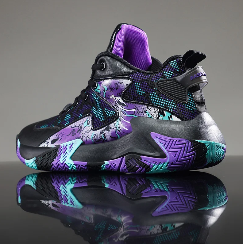 Men's Klyne Cushioned Grip Sole Mesh Basketball Shoes