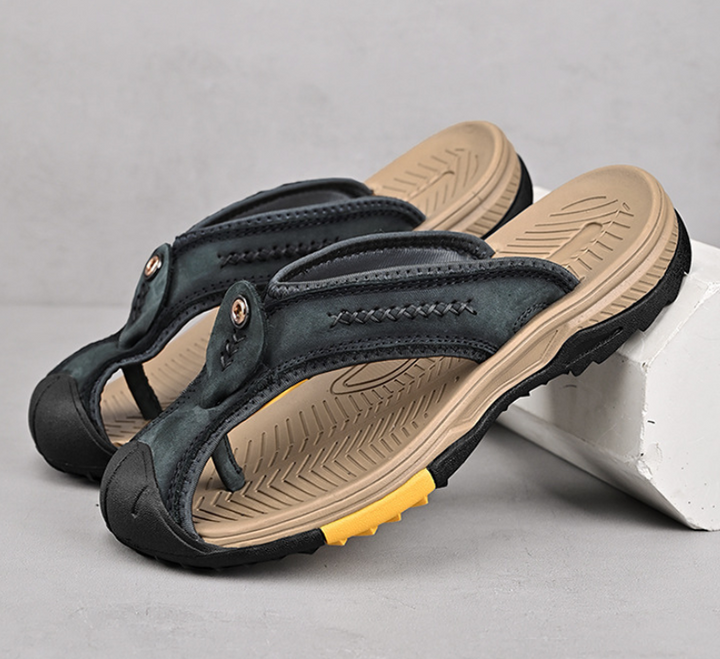 Men’s Leather Outdoor Arch Support Thong Sandals