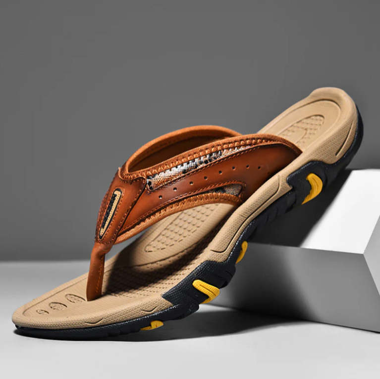 Men's Leather Sandals Arch Support Comfortable