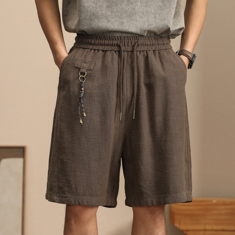 Men's Linen Tassel Vintage Drawstring Summer Shorts