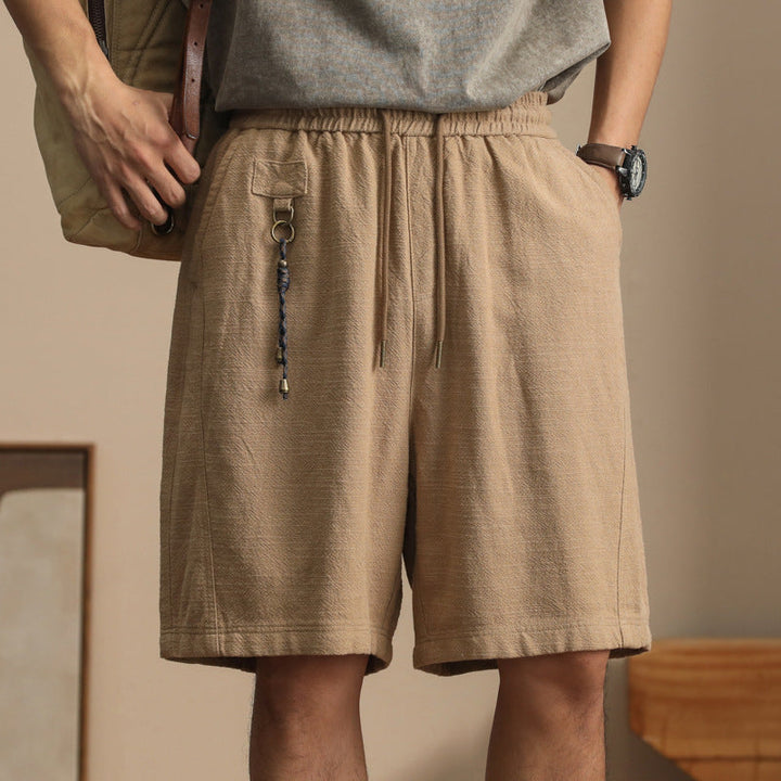 Men's Linen Tassel Vintage Drawstring Summer Shorts