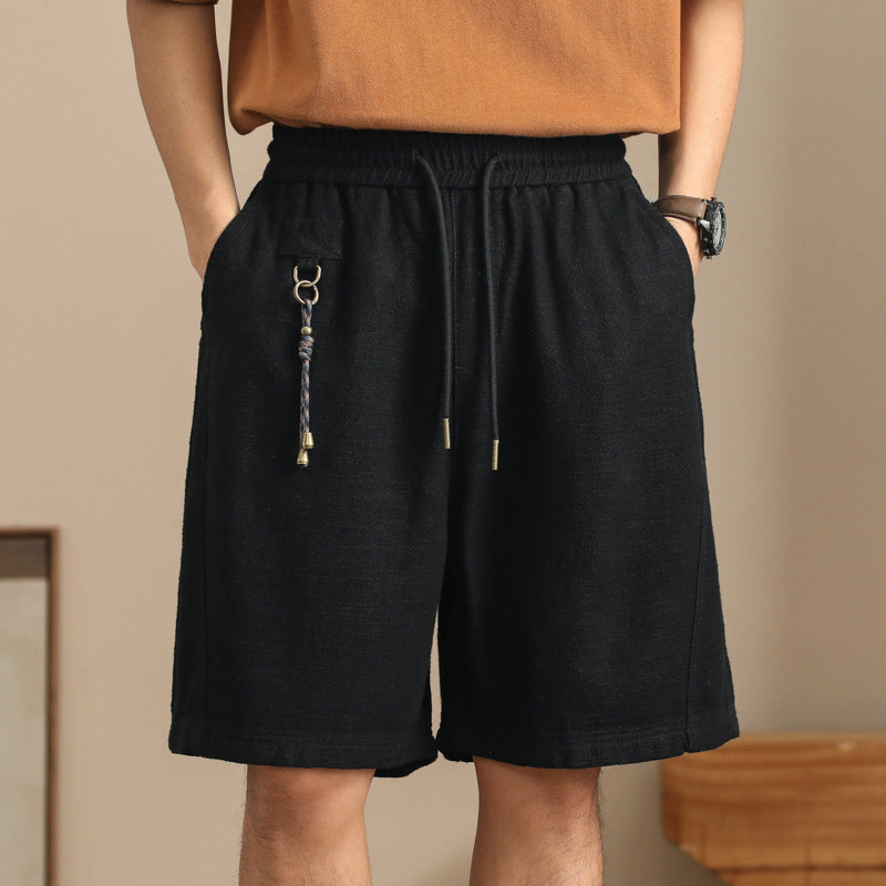 Men's Linen Tassel Vintage Drawstring Summer Shorts