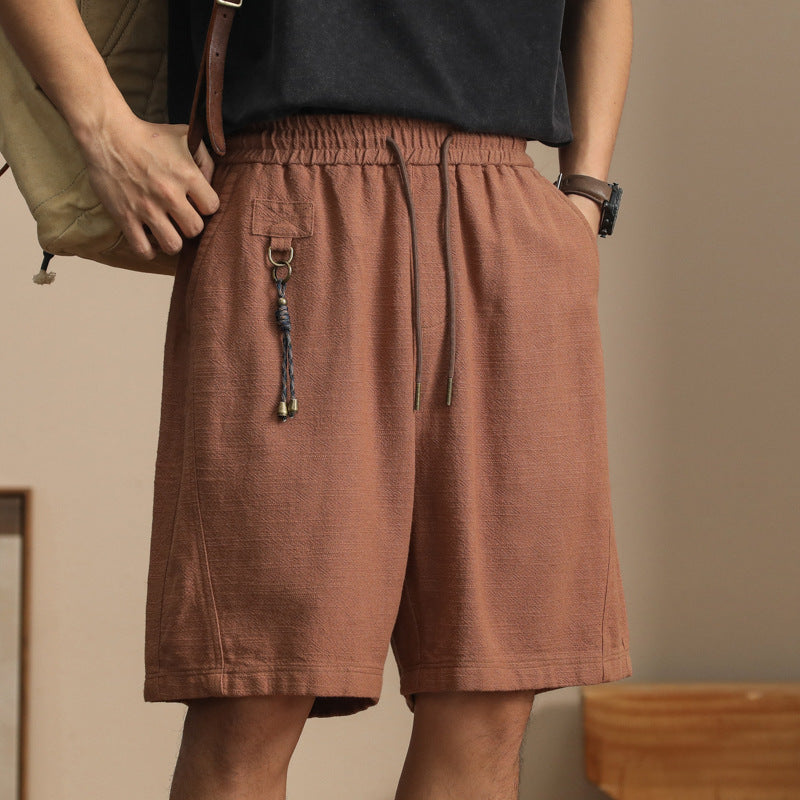 Men's Linen Tassel Vintage Drawstring Summer Shorts