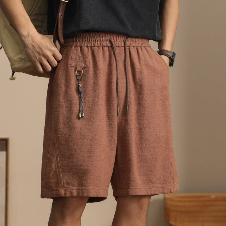 Men's Linen Tassel Vintage Drawstring Summer Shorts