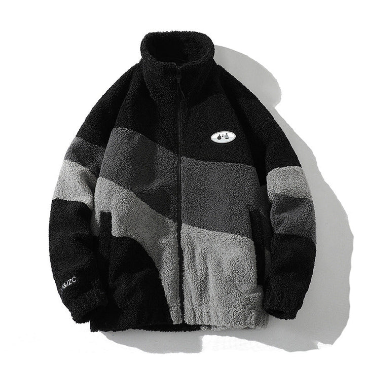 Men's Sherpa Colourblock Fleece Warm Thick Jacket
