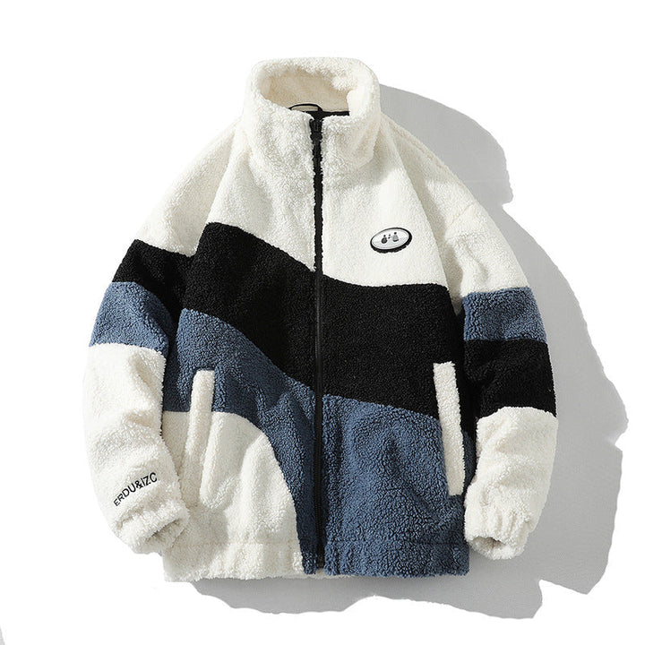 Men's Sherpa Colourblock Fleece Warm Thick Jacket