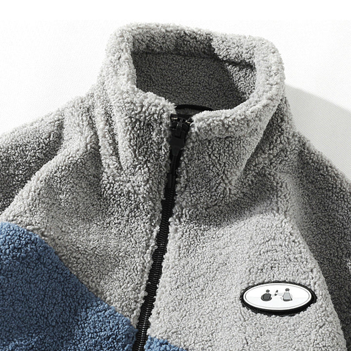 Men's Sherpa Colourblock Fleece Warm Thick Jacket