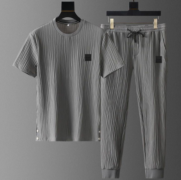 Men’s Wesley Pleated 2-Piece Casual Lightweight Set