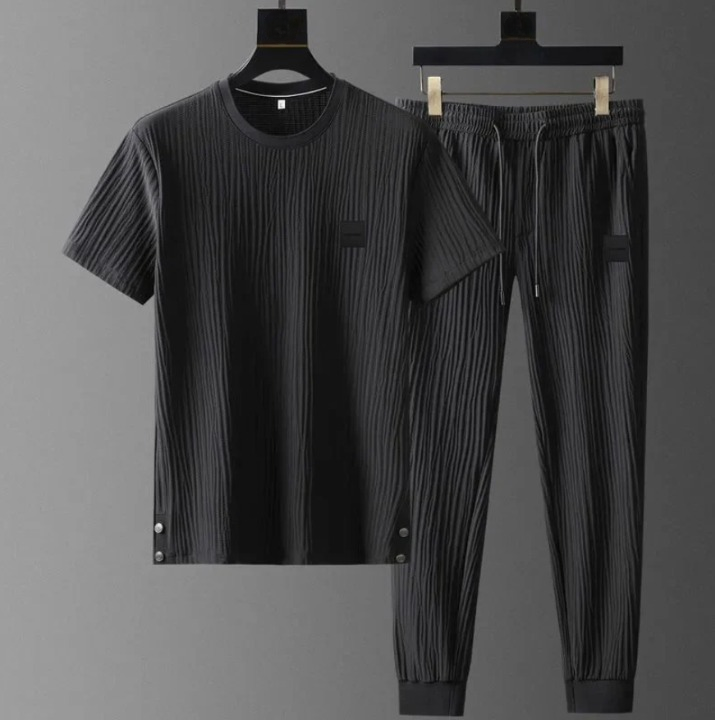 Men’s Wesley Pleated 2-Piece Casual Lightweight Set