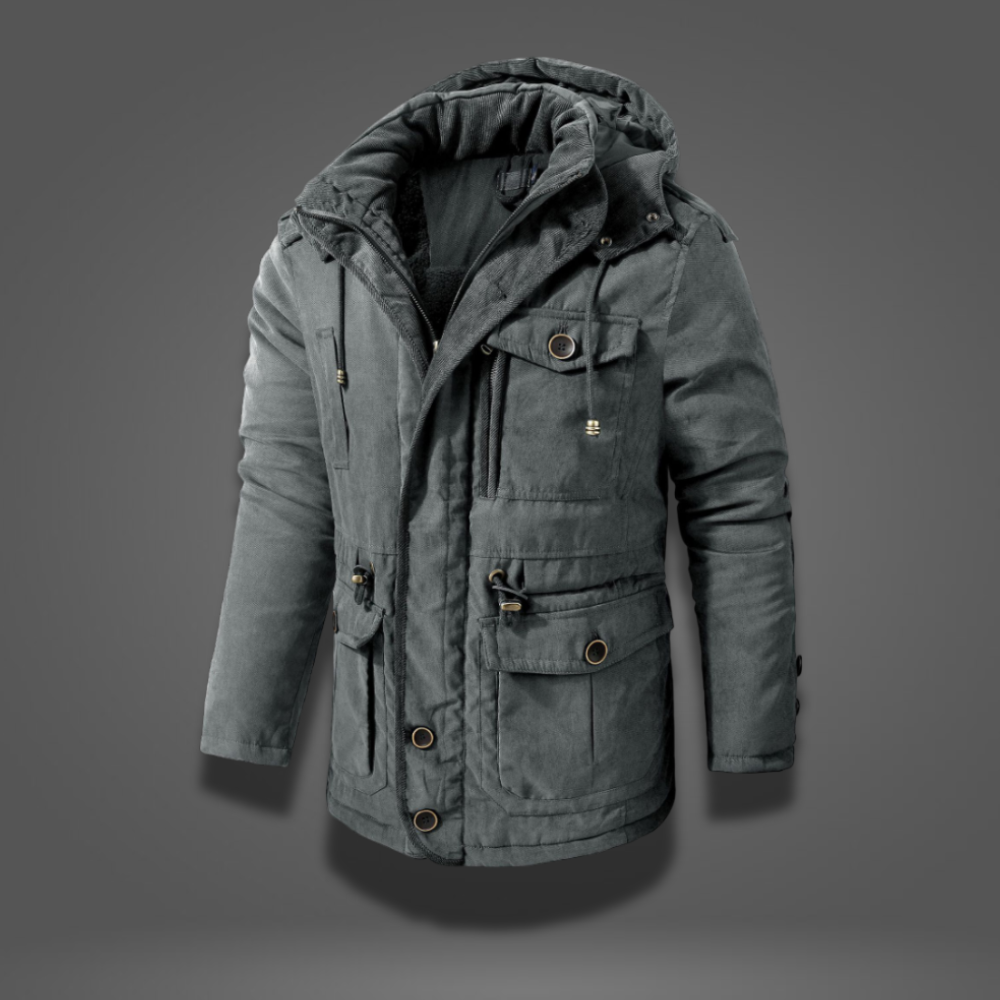 Men's Winter Parka Warm Fleece Hooded Thick Jacket