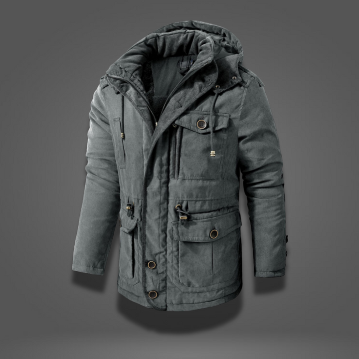Men's Winter Parka Warm Fleece Hooded Thick Jacket