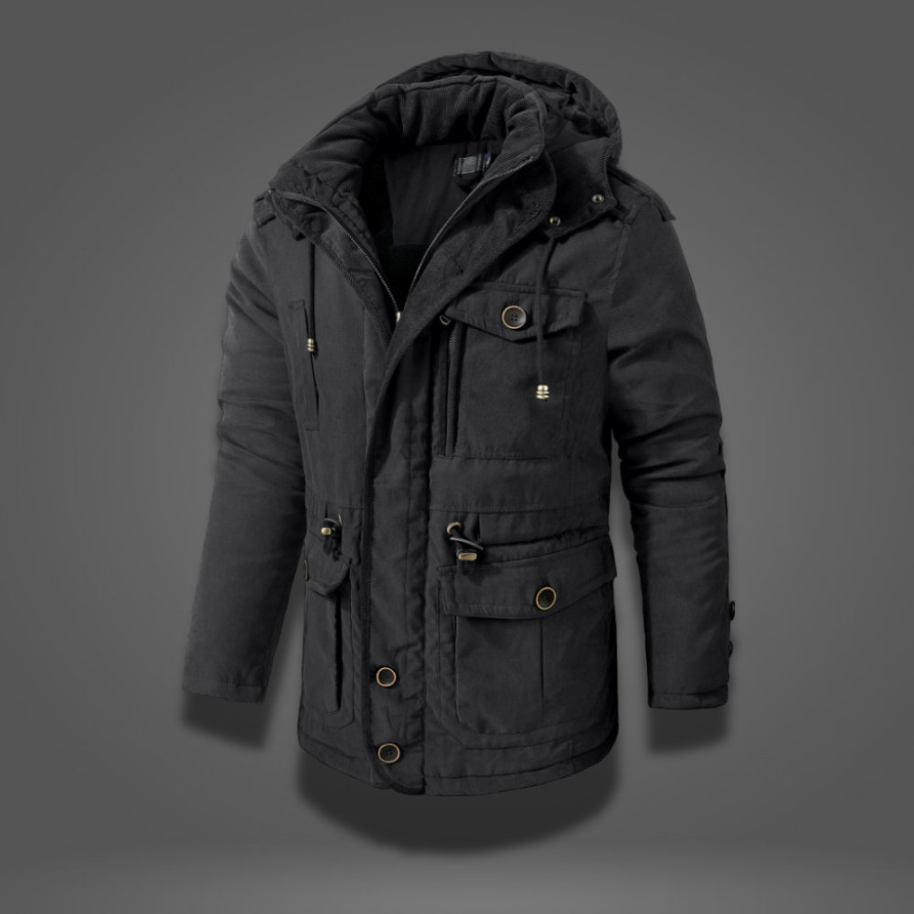 Men's Winter Parka Warm Fleece Hooded Thick Jacket