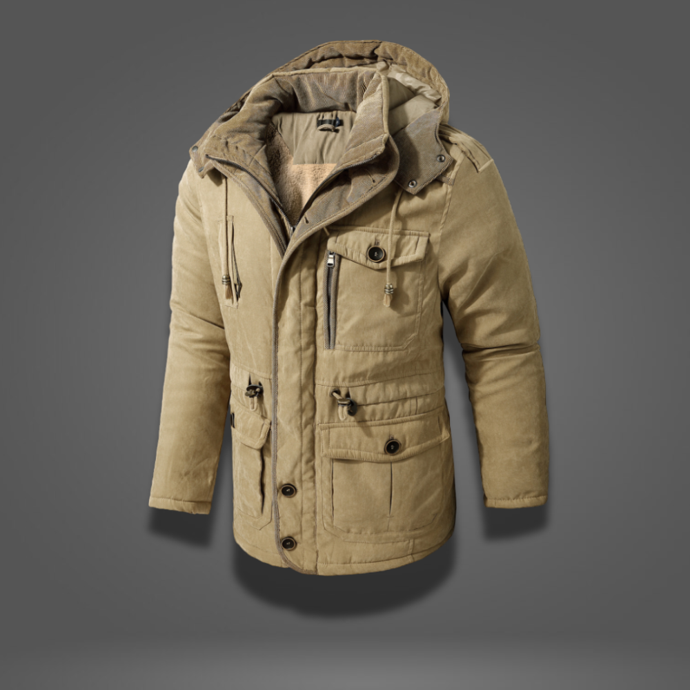 Men's Winter Parka Warm Fleece Hooded Thick Jacket
