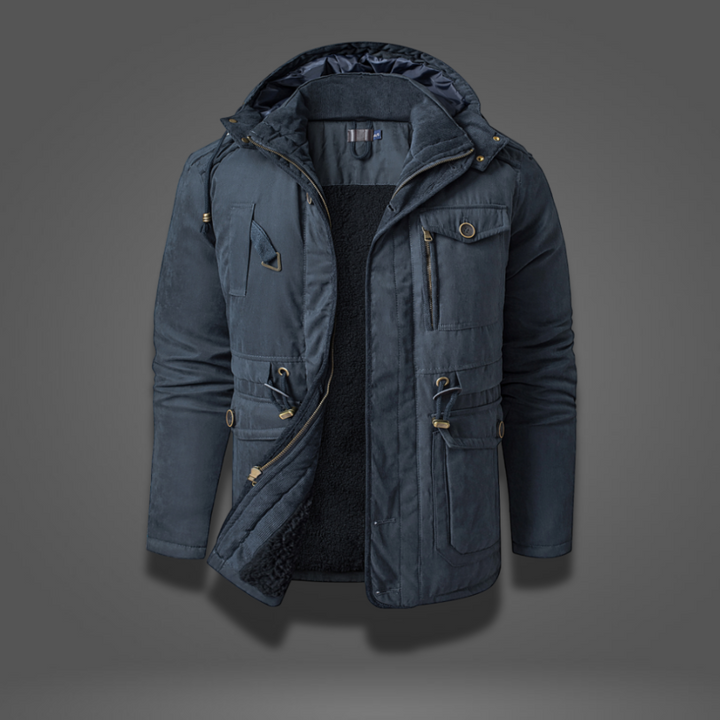 Men's Winter Parka Warm Fleece Hooded Thick Jacket