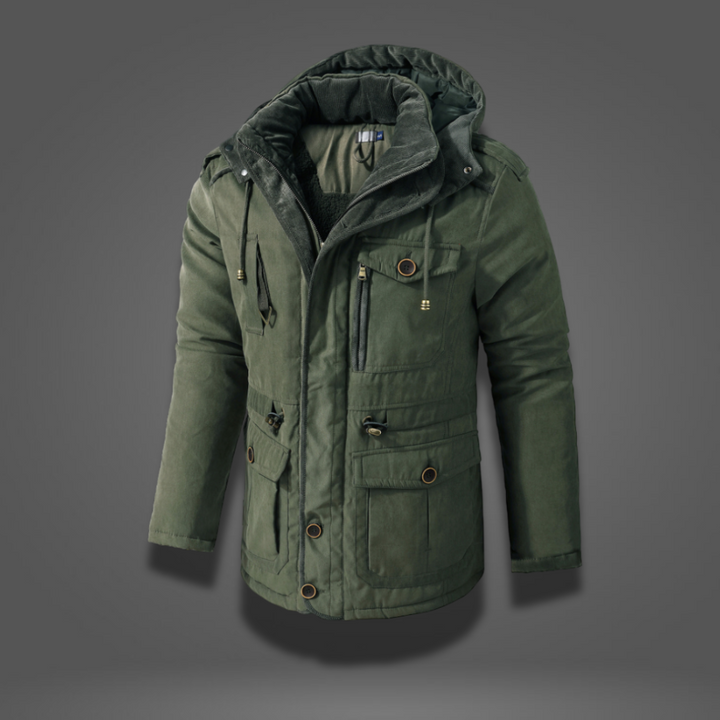 Men's Winter Parka Warm Fleece Hooded Thick Jacket