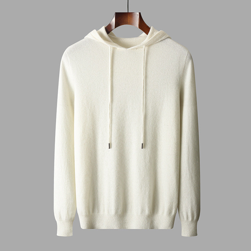 Men's Wool Soft Warm Knit Pullover Hoodie