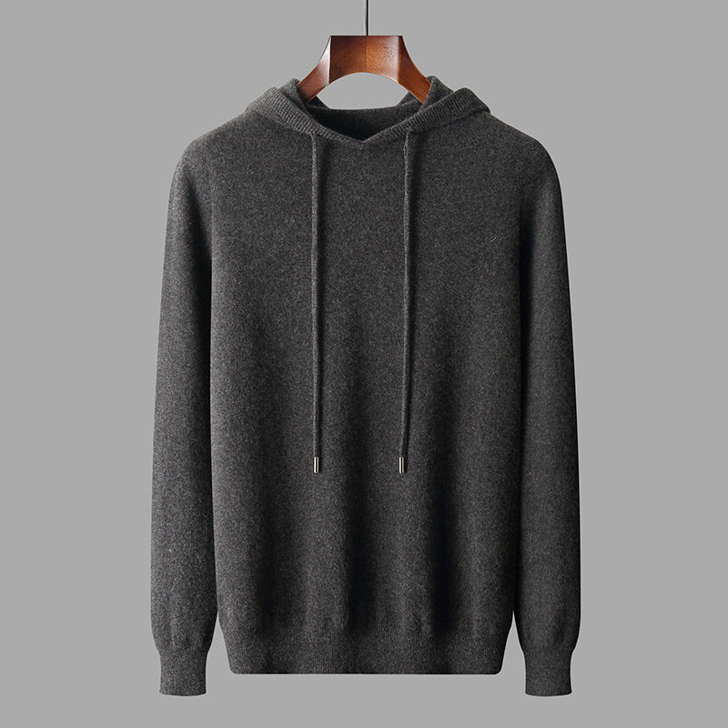 Men's Wool Soft Warm Knit Pullover Hoodie