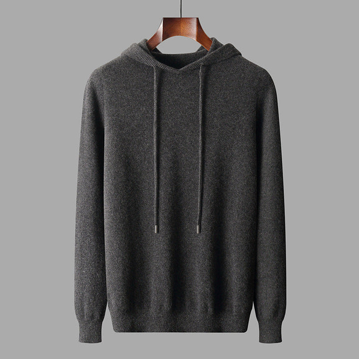 Men's Wool Soft Warm Knit Pullover Hoodie