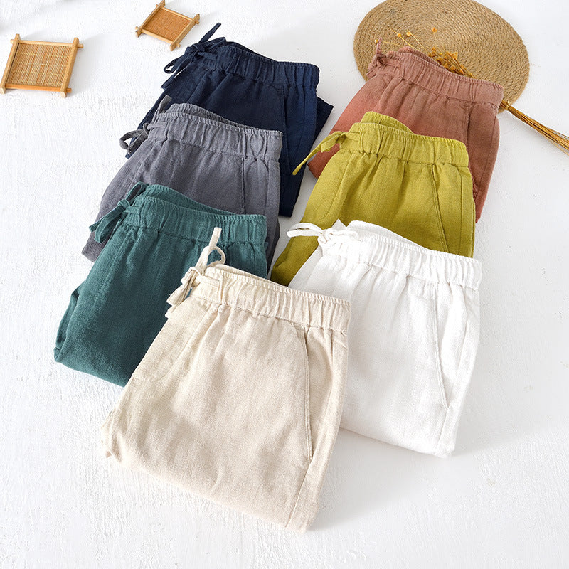 Men’s Linen Drawstring Shorts – Lightweight Breathable Summer Fit