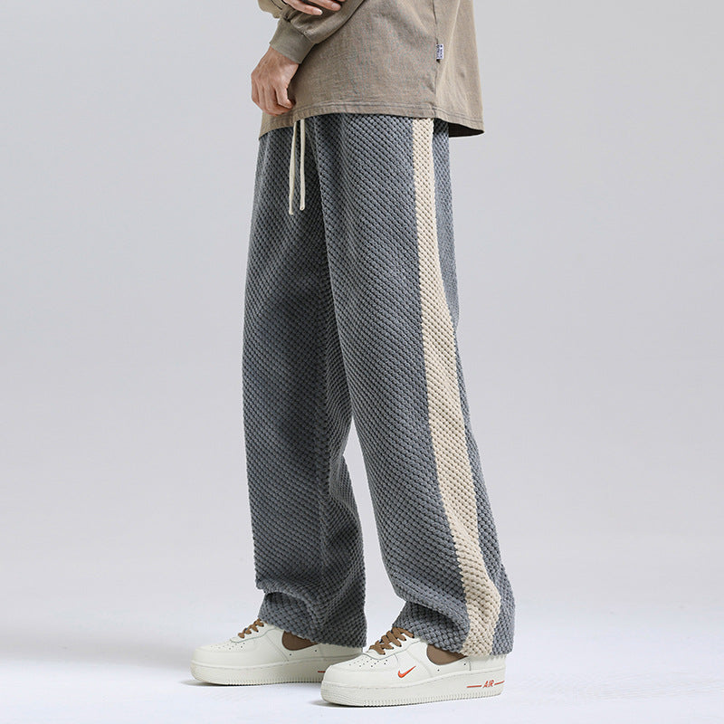 Men’s Textured Stripe Loose Fit Lounge Pants
