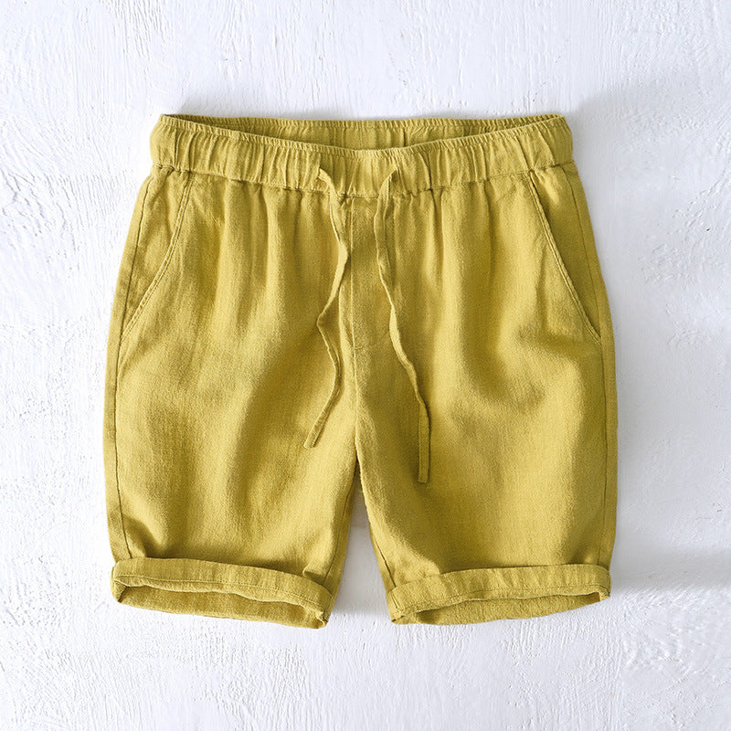 Men’s Linen Drawstring Shorts – Lightweight Breathable Summer Fit