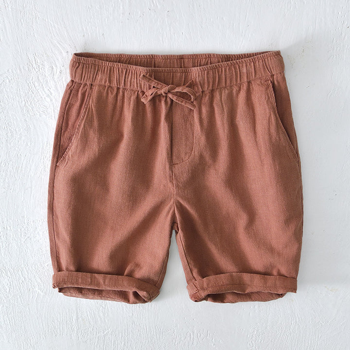 Men’s Linen Drawstring Shorts – Lightweight Breathable Summer Fit