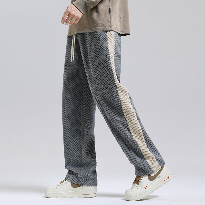 Men’s Textured Stripe Loose Fit Lounge Pants