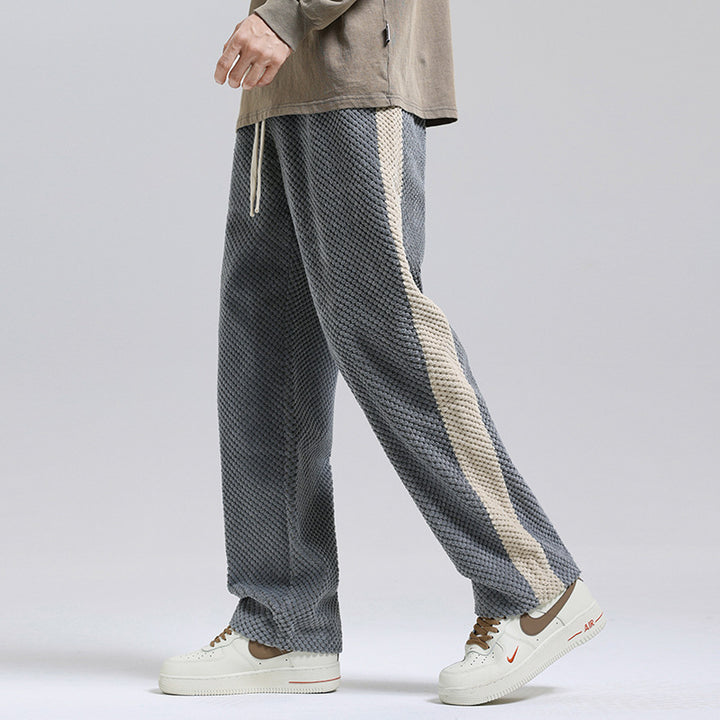 Men’s Textured Stripe Loose Fit Lounge Pants