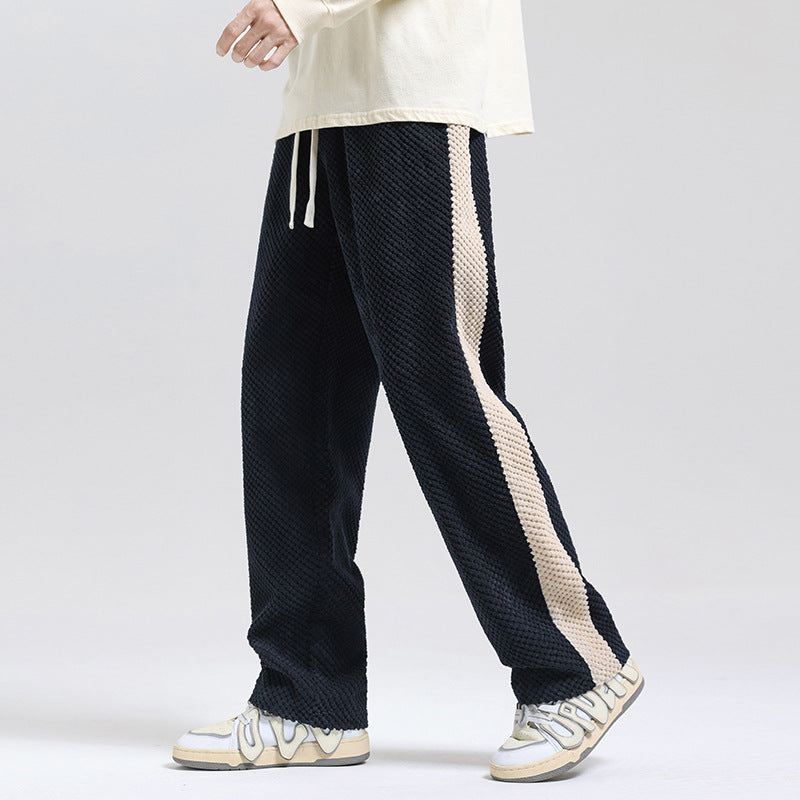 Men’s Textured Stripe Loose Fit Lounge Pants