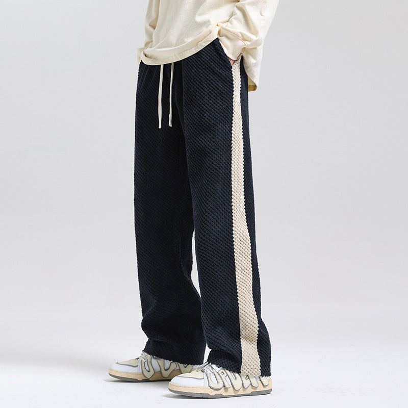 Men’s Textured Stripe Loose Fit Lounge Pants