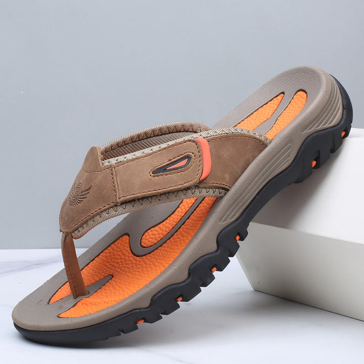 Men's Leather Cushioned Walking Outdoor Sandals