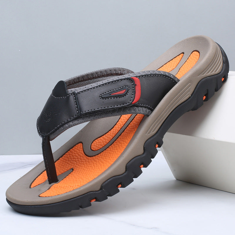 Men's Leather Cushioned Walking Outdoor Sandals