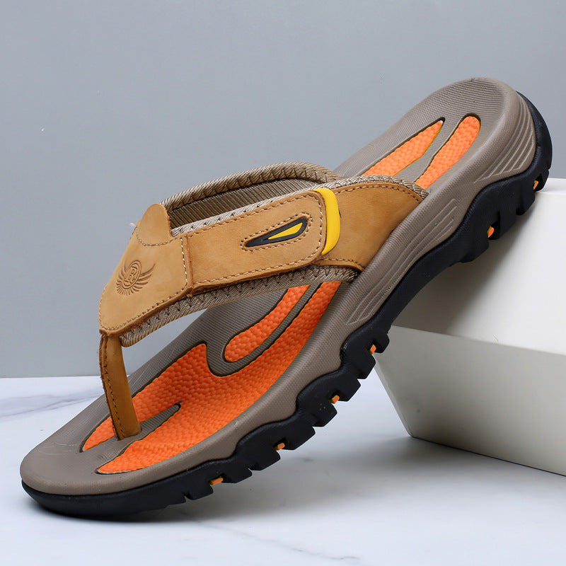 Men's Leather Cushioned Walking Outdoor Sandals